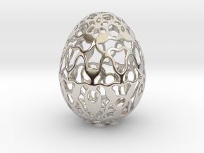 Screen - Decorative Egg - 2.3 inch in Rhodium Plated Brass