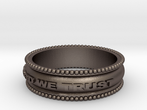 In God We Trust Band in Polished Bronzed Silver Steel