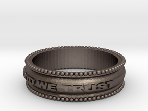 In God We Trust Band size 11 in Polished Bronzed Silver Steel