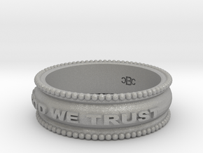 size 8 In God We Trust band in Aluminum