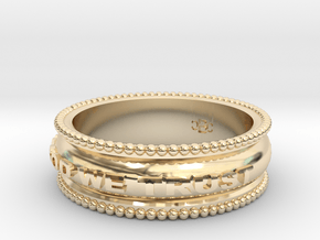 size 7 In God We Trust band in 14K Yellow Gold