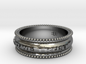 size 7 In God We Trust band in Fine Detail Polished Silver