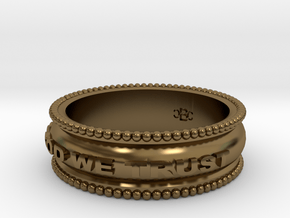 size 7 In God We Trust band in Polished Bronze