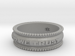 size 7 In God We Trust band in Aluminum