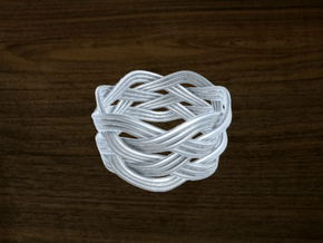 Turk's Head Knot Ring 5 Part X 6 Bight - Size 13.2 in White Natural Versatile Plastic