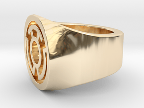 Yellow Lantern Ring S9.5   V2 in 14k Gold Plated Brass: 9.5 / 60.25