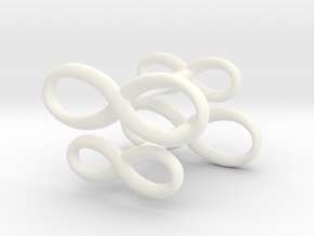 Cufflinks Infinity  Symbol 2x in White Processed Versatile Plastic