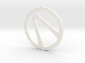 Borderlands - Vault Emblem Pendant in White Processed Versatile Plastic