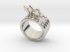 Love Forever Ring 16 - Italian Size 16 in Rhodium Plated Brass