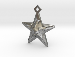 Stylised Sea Star Pendant in Natural Silver