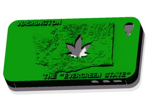 iPhone 4 Washington Marijuana Leaf in Green Processed Versatile Plastic