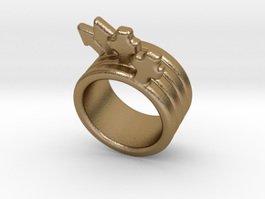 Love Forever Ring 18 - Italian Size 18 in Polished Gold Steel