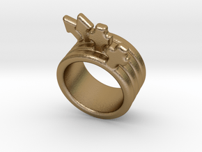 Love Forever Ring 19 - Italian Size 19 in Polished Gold Steel