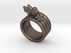 Love Forever Ring 20 - Italian Size 20 in Polished Bronzed Silver Steel