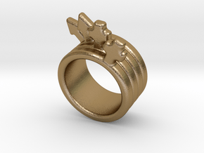Love Forever Ring 20 - Italian Size 20 in Polished Gold Steel