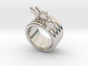 Love Forever Ring 21 - Italian Size 21 in Rhodium Plated Brass