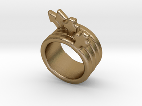 Love Forever Ring 21 - Italian Size 21 in Polished Gold Steel