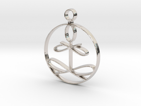 Yoga Glee Pendant in Rhodium Plated Brass