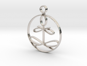 Yoga Glee Pendant with larger chain loop in Platinum