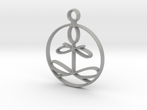 Yoga Glee Pendant with larger chain loop in Aluminum