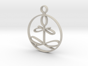 Yoga Glee Pendant with larger chain loop in Natural Sandstone