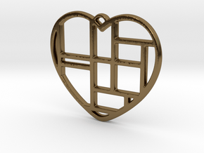 Mondrian Heart in Polished Bronze