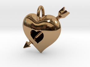 Heart pendant in Polished Brass