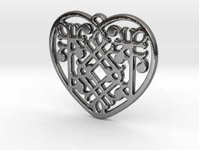 Victorian Heart in Fine Detail Polished Silver