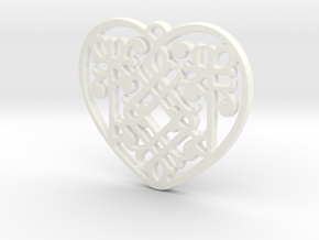 Victorian Heart in White Processed Versatile Plastic