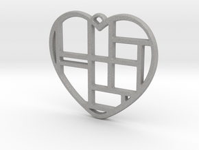 Mondrian Heart in Aluminum