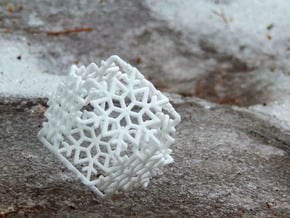 Octahedral Snowflakes 1 in White Natural Versatile Plastic
