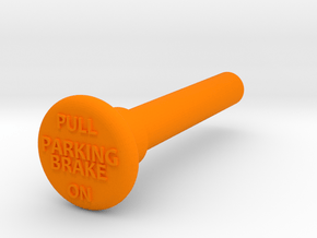 Parking Brake Knob W Text in Orange Processed Versatile Plastic