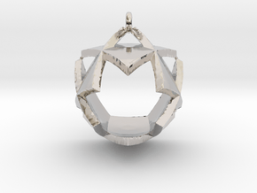 Triangles Pendant in Rhodium Plated Brass