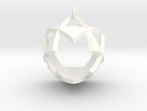 Triangles Pendant in White Processed Versatile Plastic