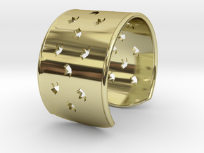 Bird Bracelet Medium Ø2.48 inch/Ø63 mm in 18k Gold Plated Brass