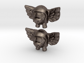 Pig Aviator Lacelocks in Polished Bronzed Silver Steel