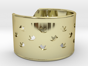 Bird Bracelet X Small Ø53 Mm/Ø2.086 inch in 18k Gold Plated Brass