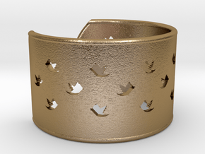 Bird Bracelet XL Ø73 Mm/2.874 inch in Polished Gold Steel