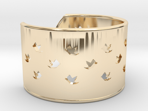 Bird Bracelet XXL Ø78 Mm/3.07 inch in 14k Gold Plated Brass