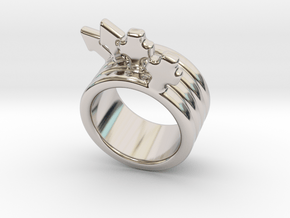 Love Forever Ring 23 - Italian Size 23 in Rhodium Plated Brass