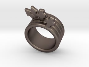 Love Forever Ring 23 - Italian Size 23 in Polished Bronzed Silver Steel