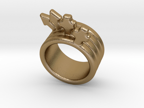 Love Forever Ring 23 - Italian Size 23 in Polished Gold Steel