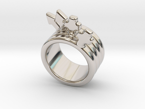Love Forever Ring 24 - Italian Size 24 in Rhodium Plated Brass