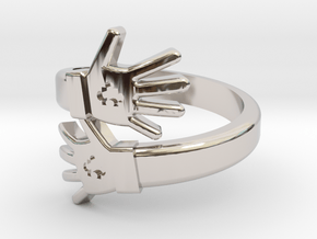 Hug Me Ring in Rhodium Plated Brass