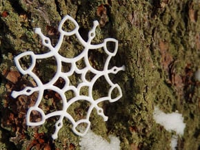 Untangled Snowflake in White Natural Versatile Plastic