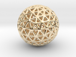 DRAW geo - sphere triangles B in 14k Gold Plated Brass