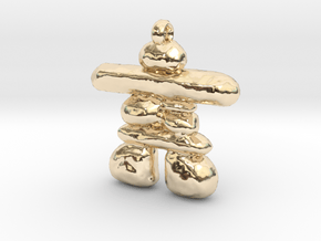 Inukshuk in 14k Gold Plated Brass