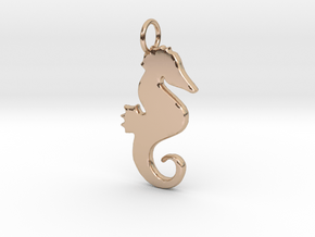 Seahorse pendant in 14k Rose Gold Plated Brass