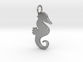 Seahorse pendant in Natural Silver