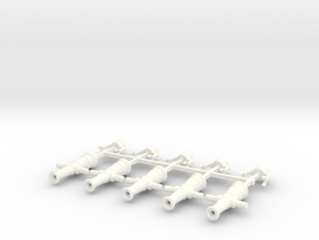 5 x Swivel Gun in White Processed Versatile Plastic